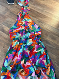 Colorful Floral Halter Dress