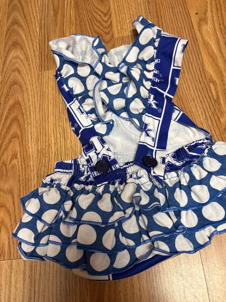 Blue Polka Dot Ruffled Romper