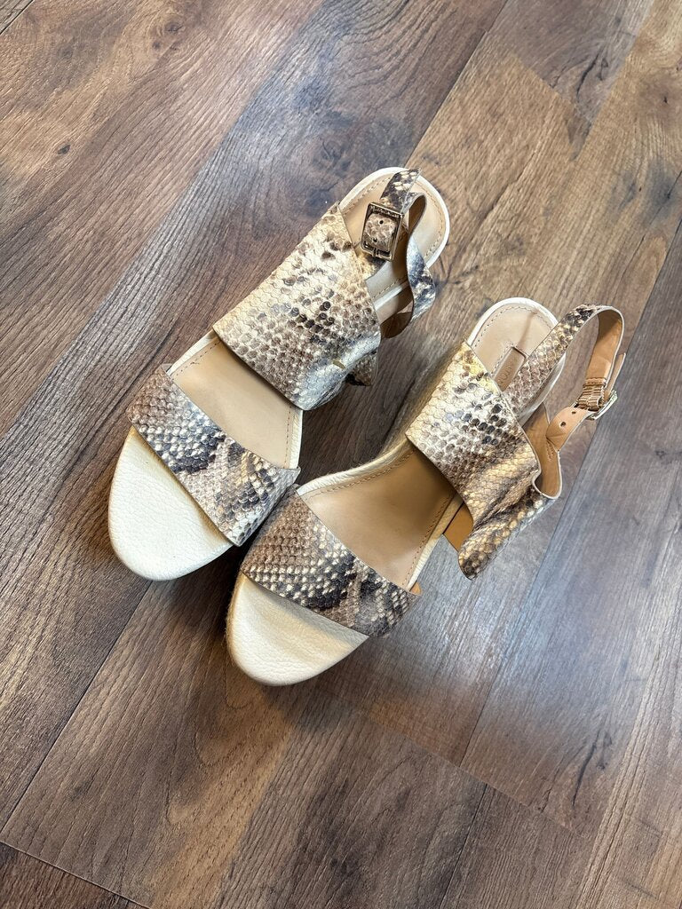 Women's Python Print Heeled Sandals