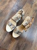 Women's Python Print Heeled Sandals