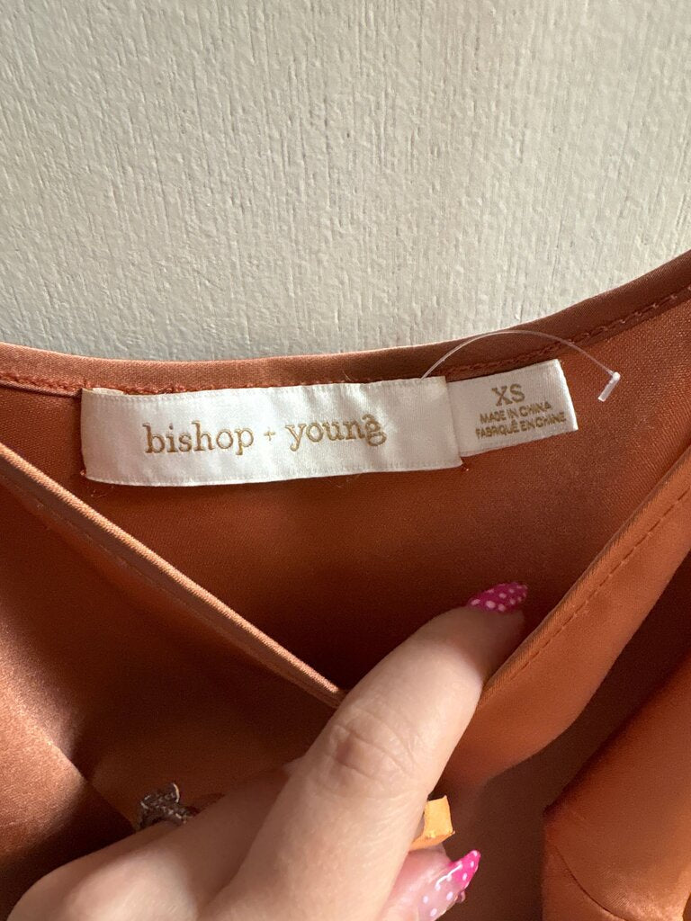 Bishop + Young Rust Satin Slip Dress