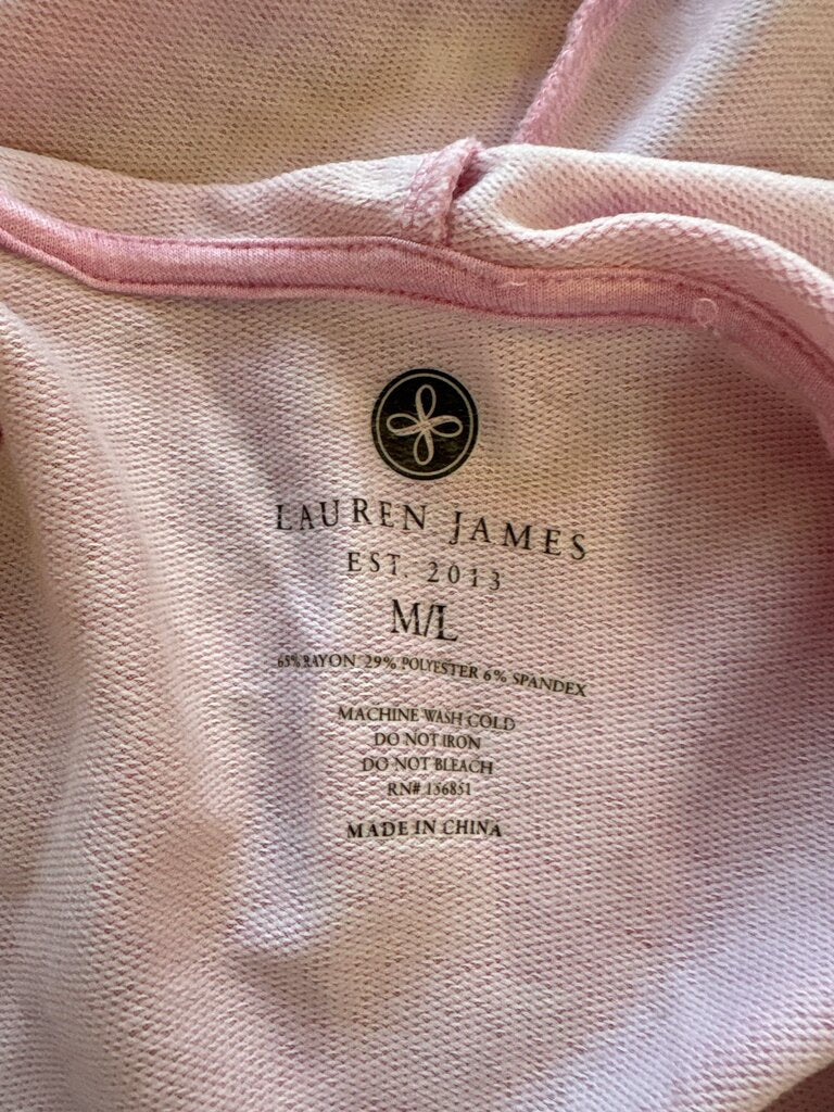 Lauren James Pink Zip-Up Hoodie