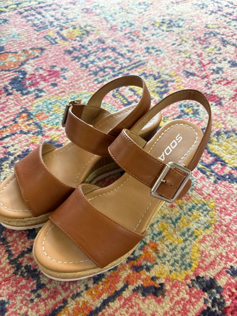 Soda Brown Platform Sandals