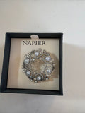 Napier Decorative Brooch with Pearls and Rhinestones