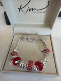Kim Rogers Red Beaded Charm Bracelet