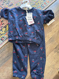 Cherry Print Top and Bottom Set
