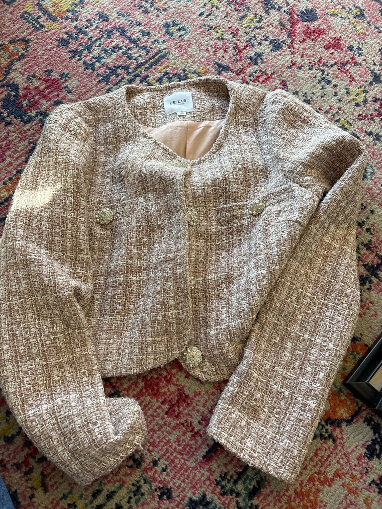 Le Lis Vintage Style Textured Jacket