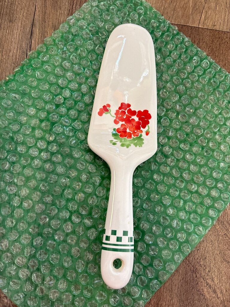 Vintage Floral Ceramic Cake Server
