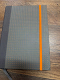 Gray Notebook with Orange Elastic Closure