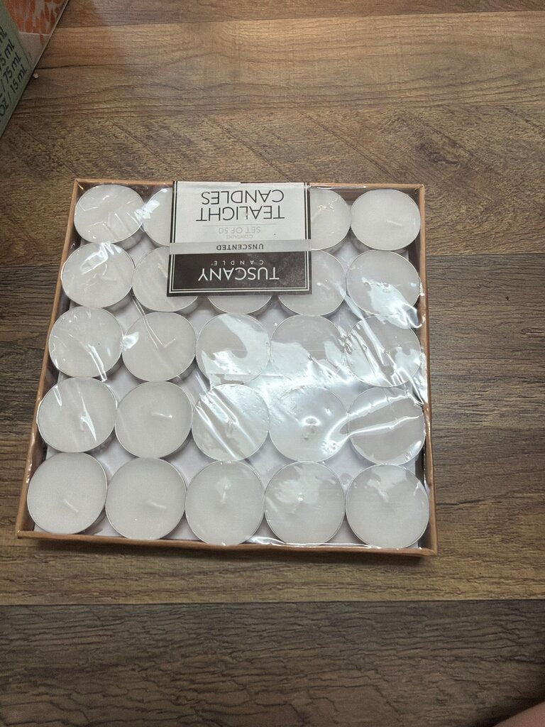 Unscented Tealight Candles Set of 50