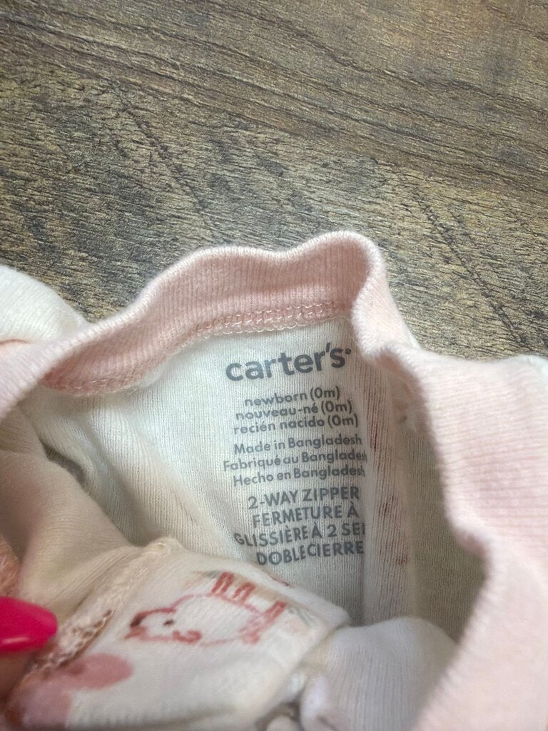 Carter's Baby Zippered Footed Pajamas with Bunny Print