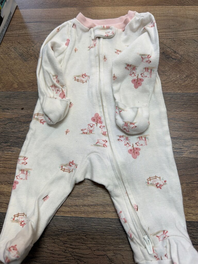 Carter's Baby Zippered Footed Pajamas with Bunny Print
