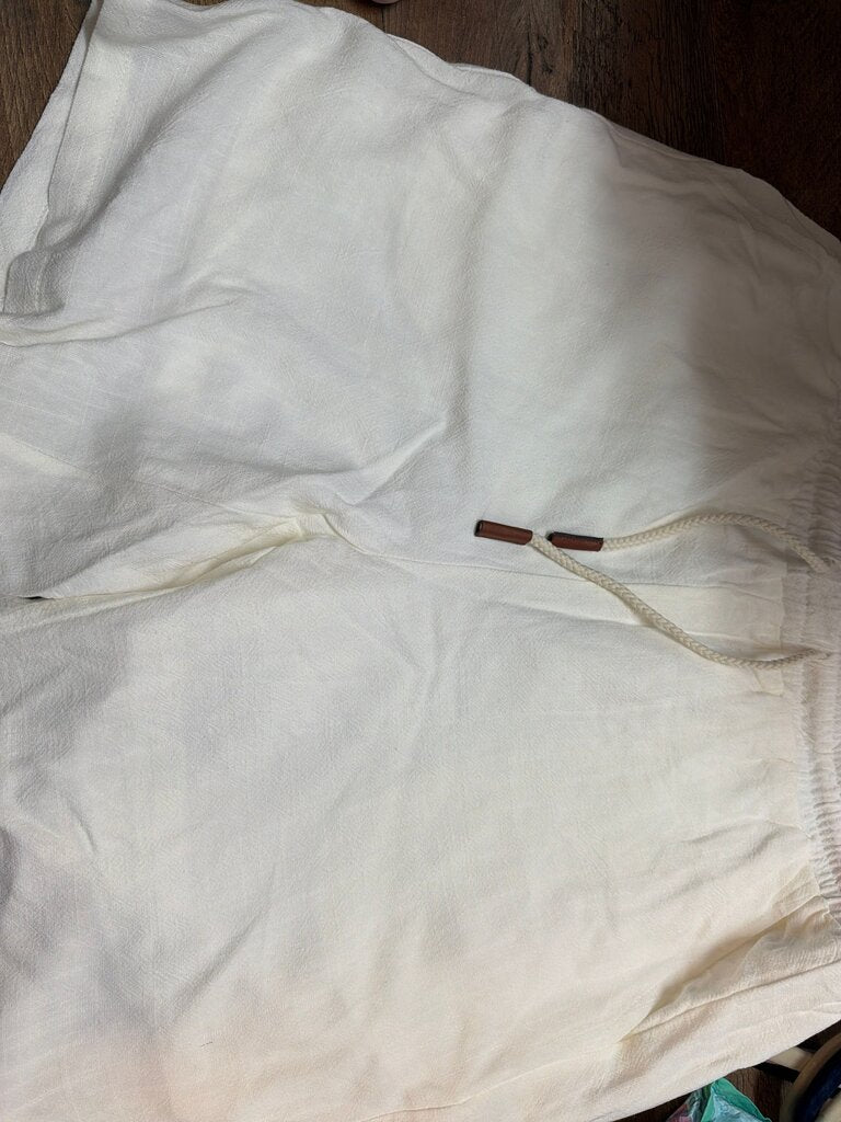 Boys White Linen Shorts
