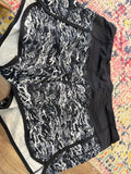 Black and White Abstract Pattern Active Shorts