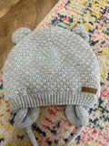 Gray Knit Baby Hat with Ear Flaps