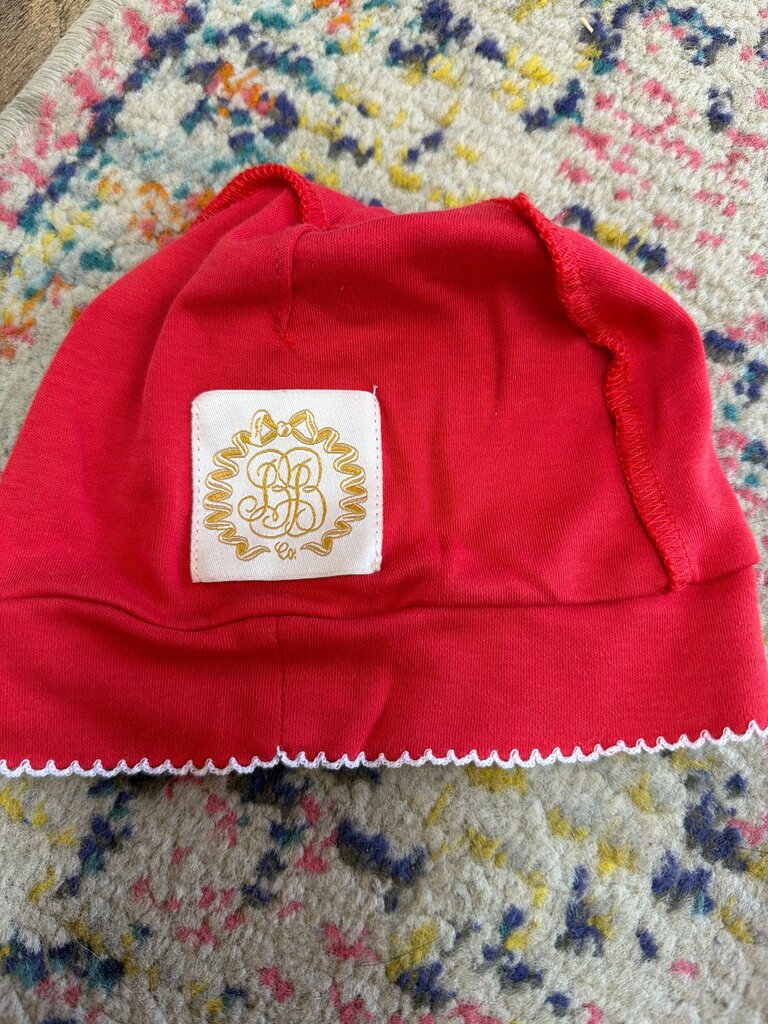 Red Baby Hat with Bow Design