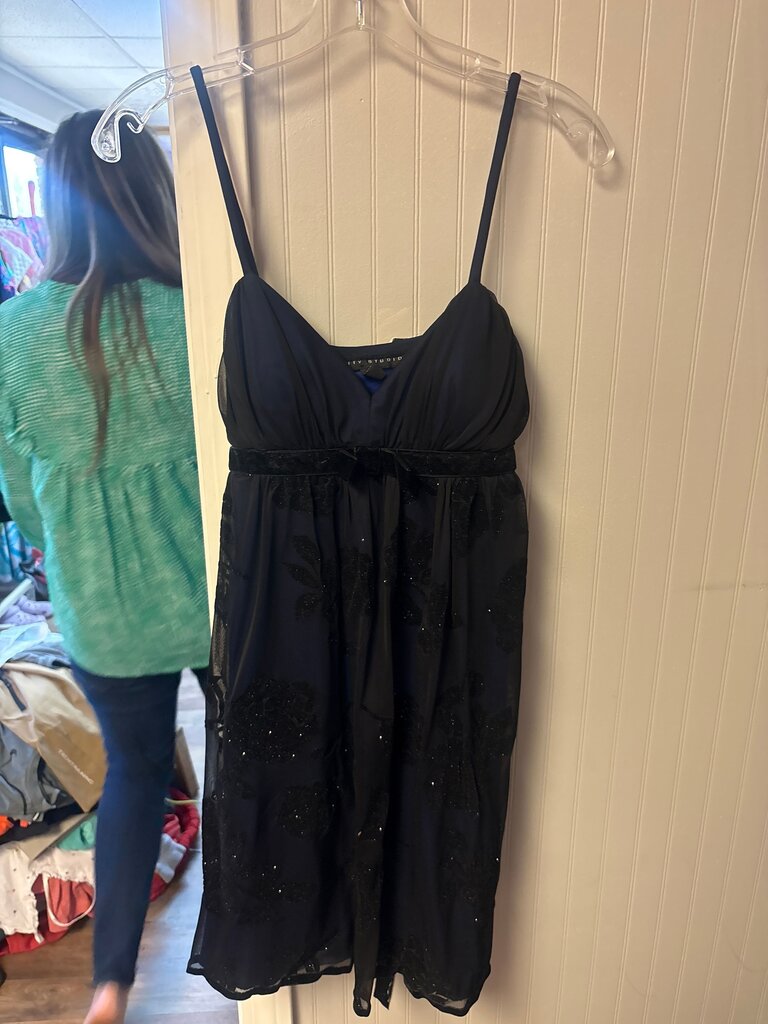 City Studio Evening Dress with Floral Embellishments