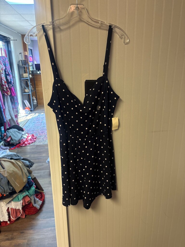 Navy Blue Polka Dot Dress