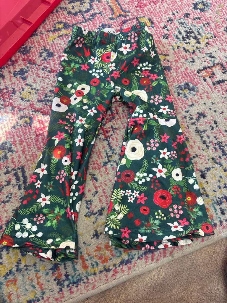 Floral Print Bell Bottom Pants