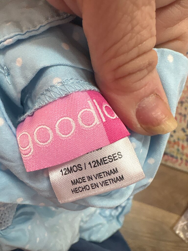 Goodland Baby Girl Blue Polka Dot Dress