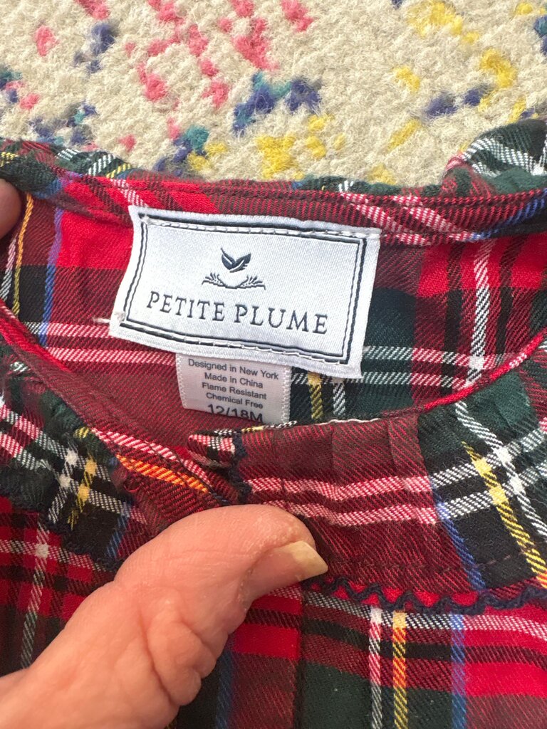 Petite Plume Red Plaid Baby Romper
