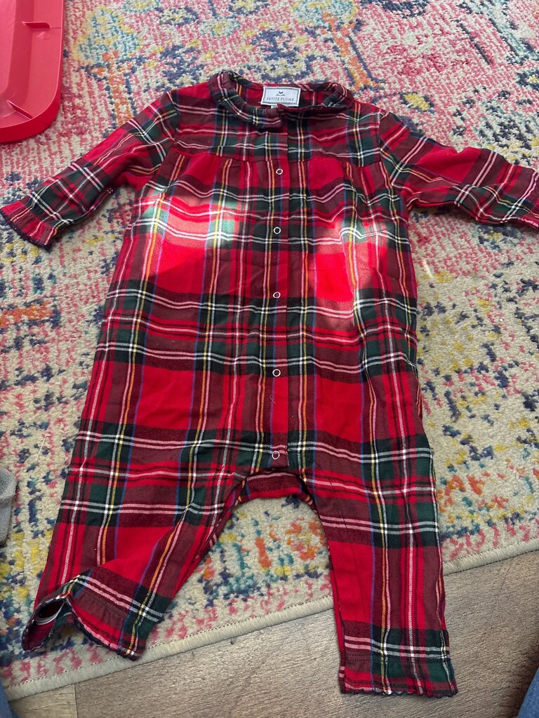 Petite Plume Red Plaid Baby Romper