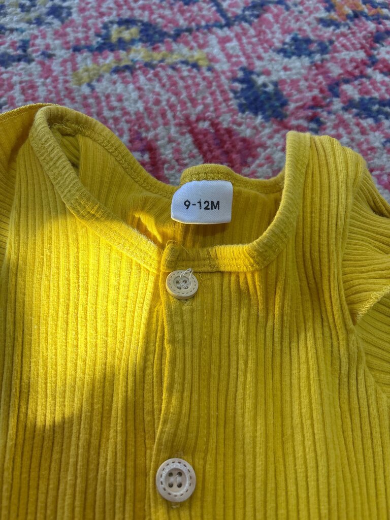 Yellow Ribbed Baby Jumpsuit