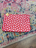 Red Heart Print Pouch