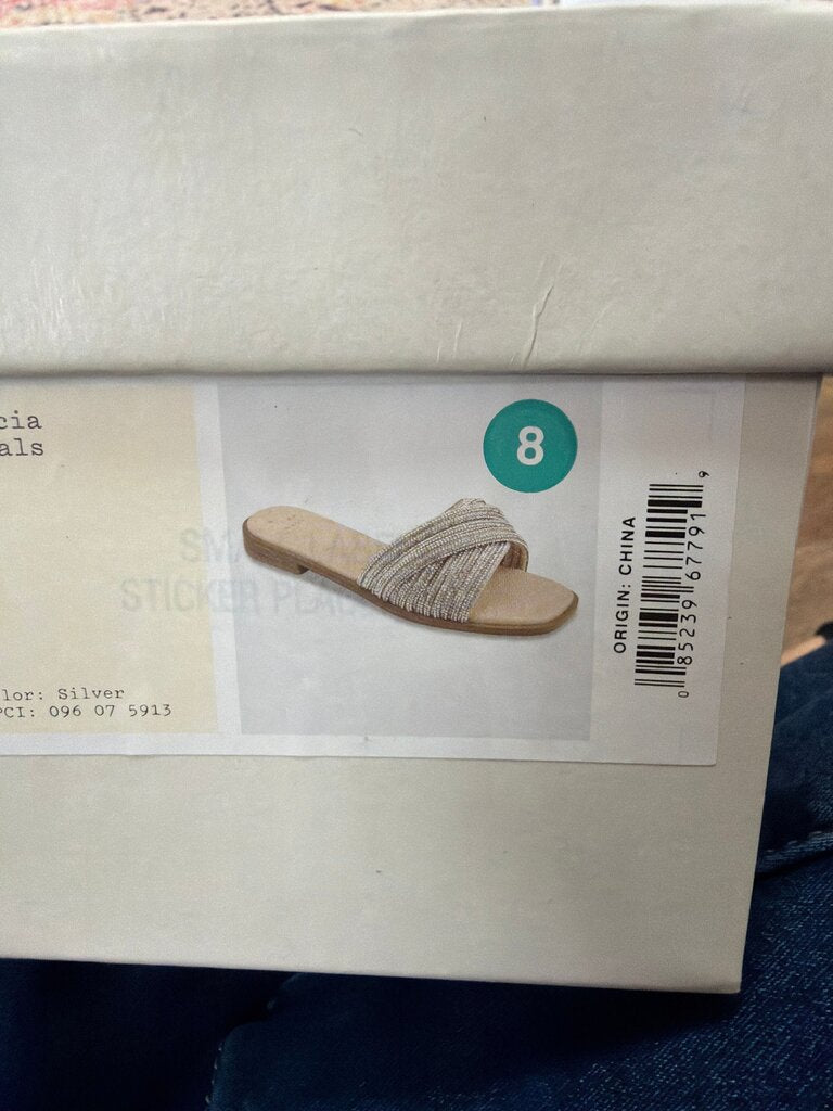Silver Slide Sandals