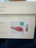Red gingham slide sandals for women