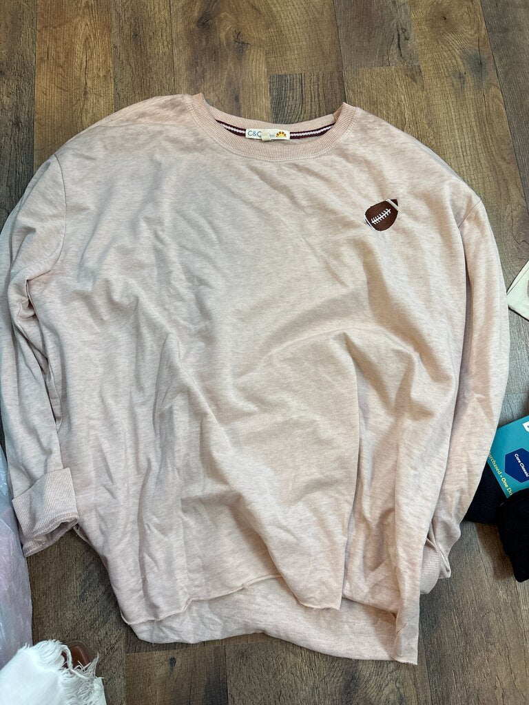 C&C California Long Sleeve Football Graphic Top