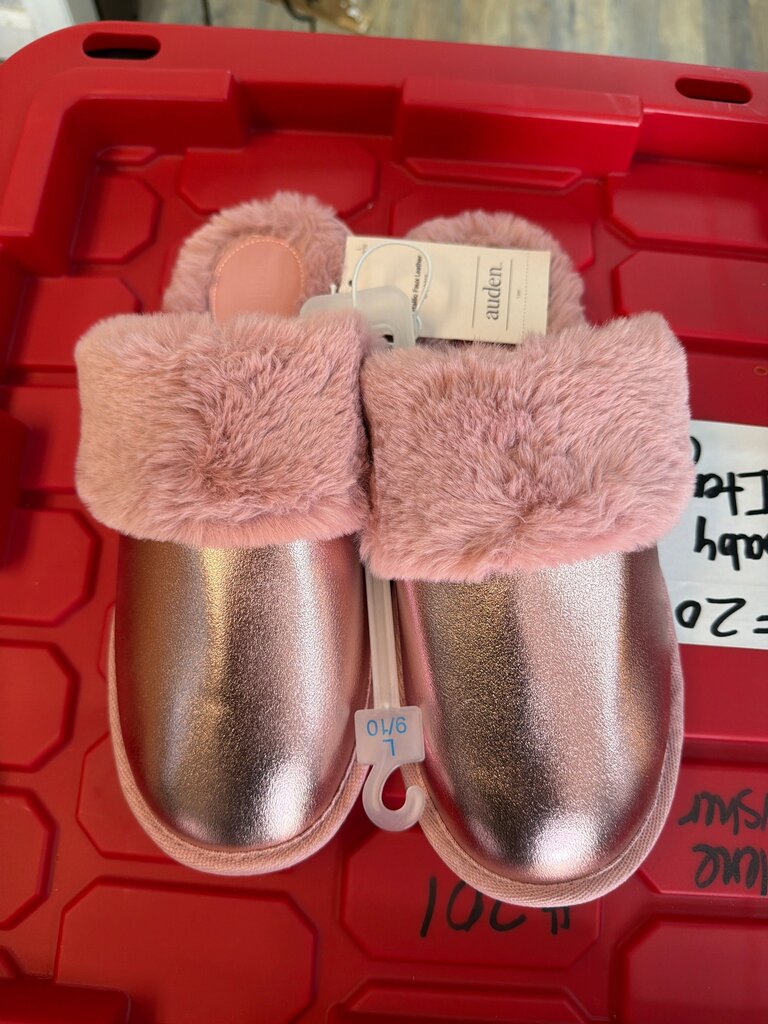 Auden Metallic Faux Leather Slippers