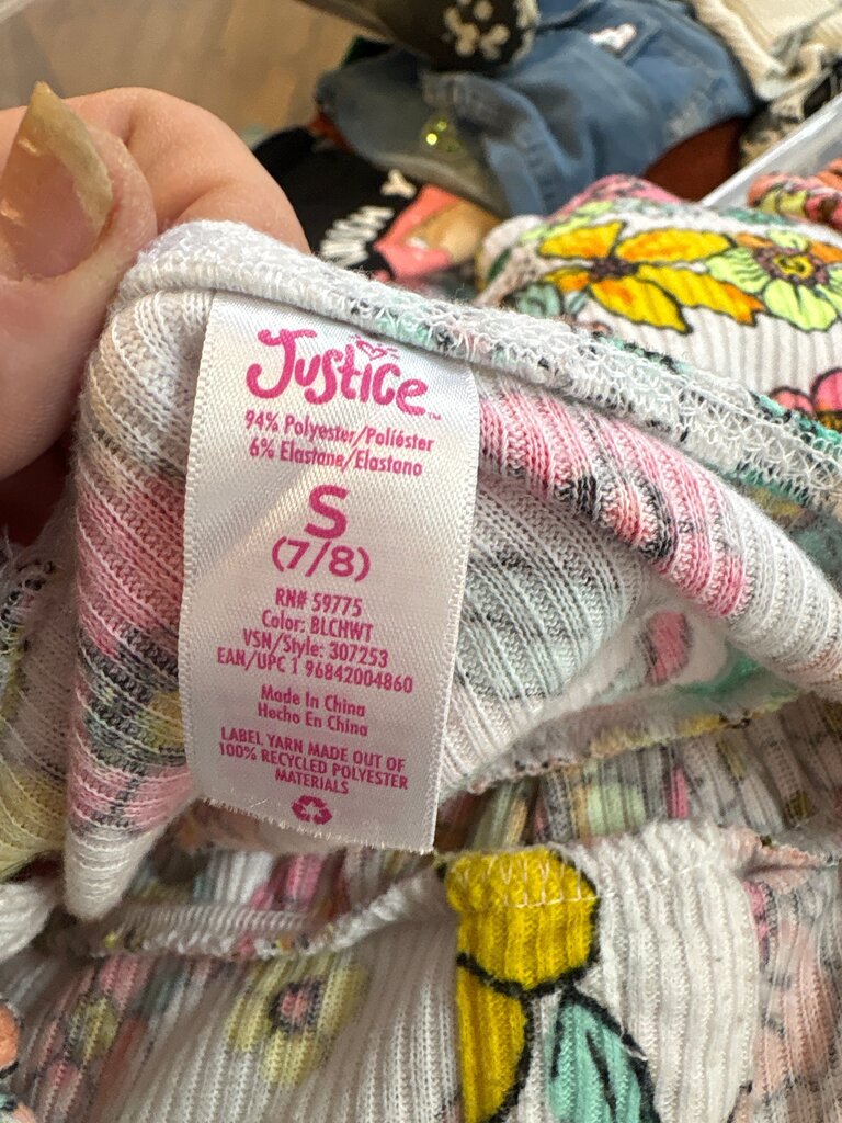 Justice Floral Print Sleeveless Top