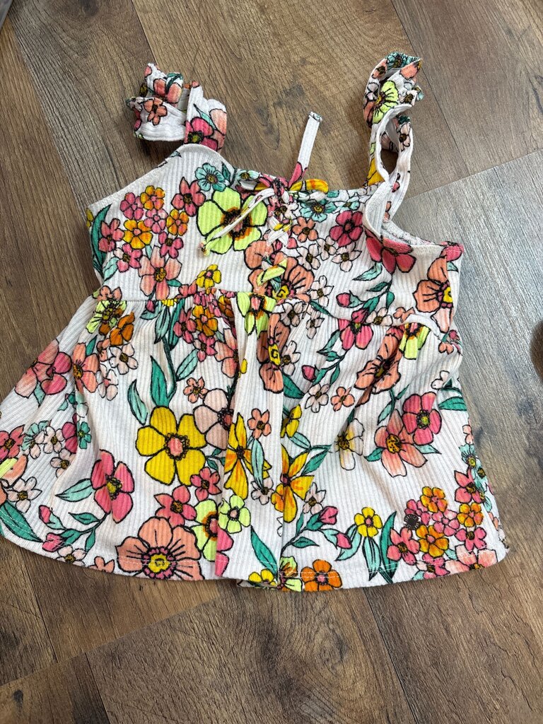 Justice Floral Print Sleeveless Top