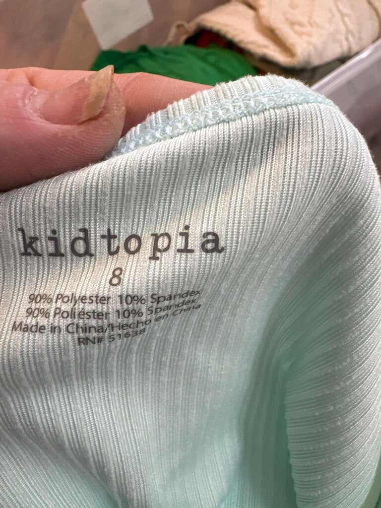 Kidtopia Girls' Light Blue Ribbed Shirt Size 8