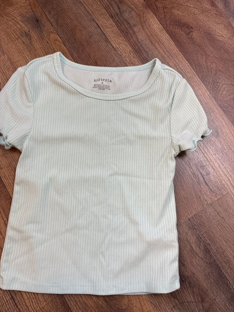 Kidtopia Girls' Light Blue Ribbed Shirt Size 8