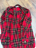 Red and Green Plaid Flannel Shirt