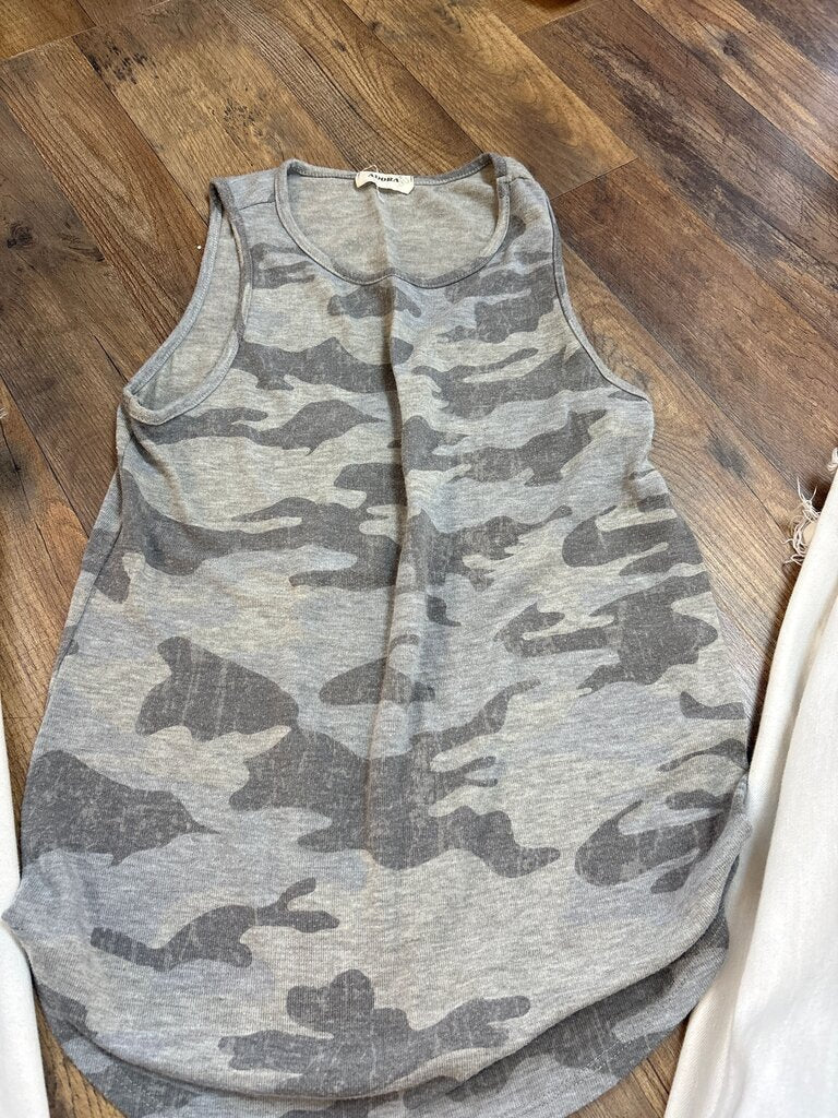 Adora Gray Camo Tank Top