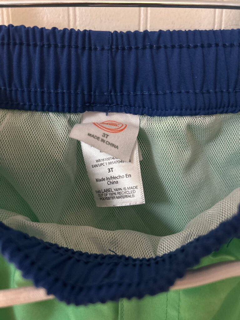 Boys Swim Trunks 3T Green and Blue
