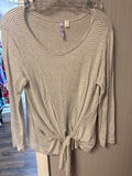Alya Striped Tie-Front Top