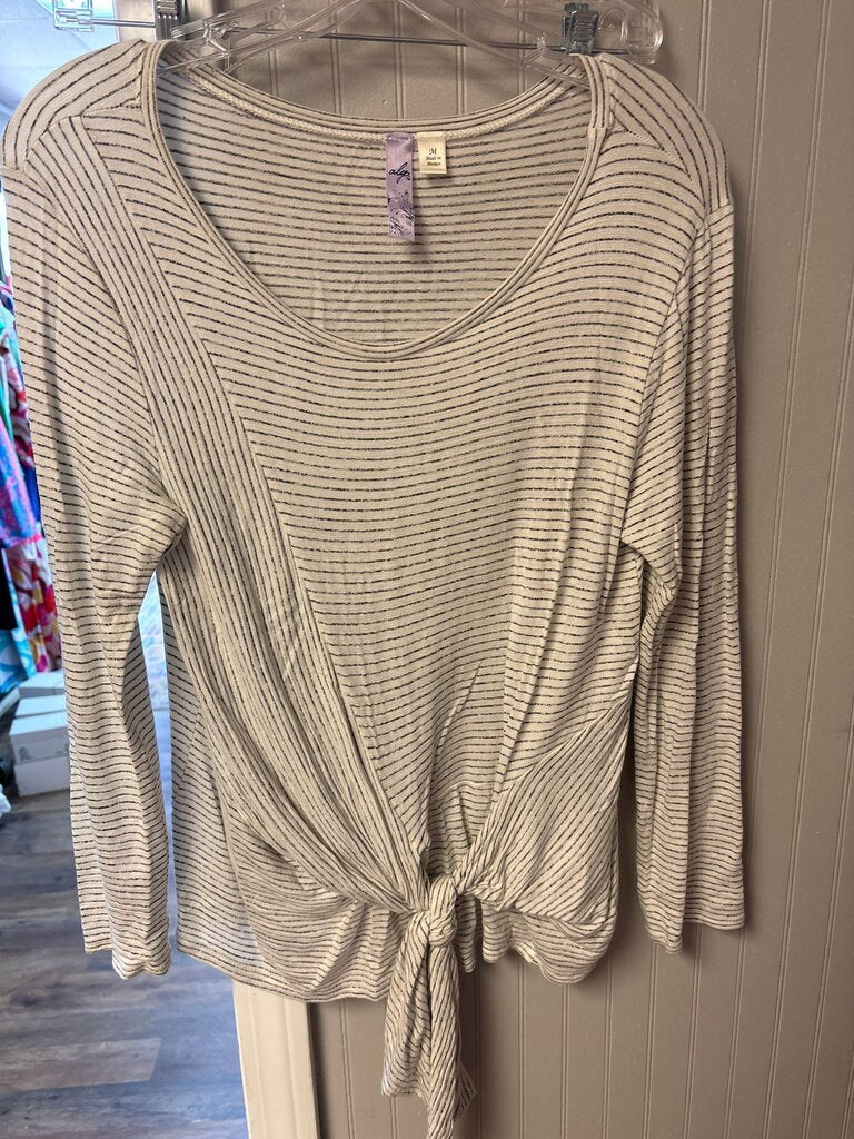 Alya Striped Tie-Front Top
