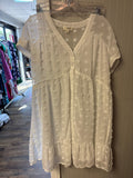 Umgee White Dotted Button-Up Dress