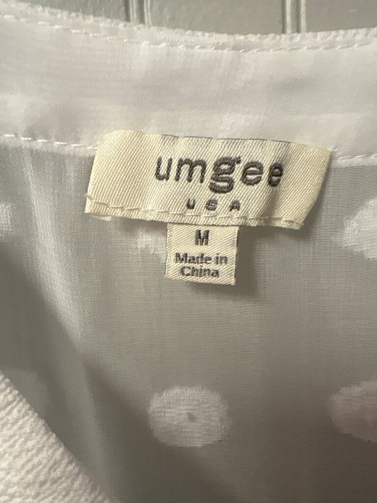Umgee White Dotted Button-Up Dress