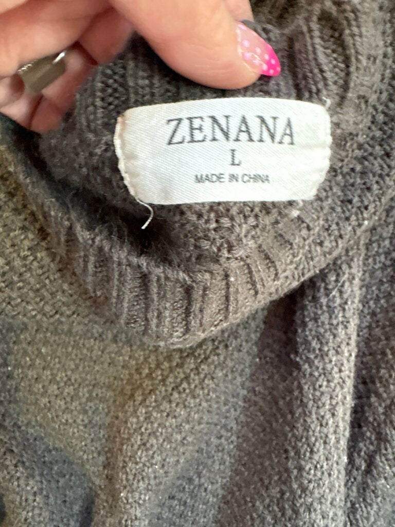 Zenana Women's Large Black Knit Sweater