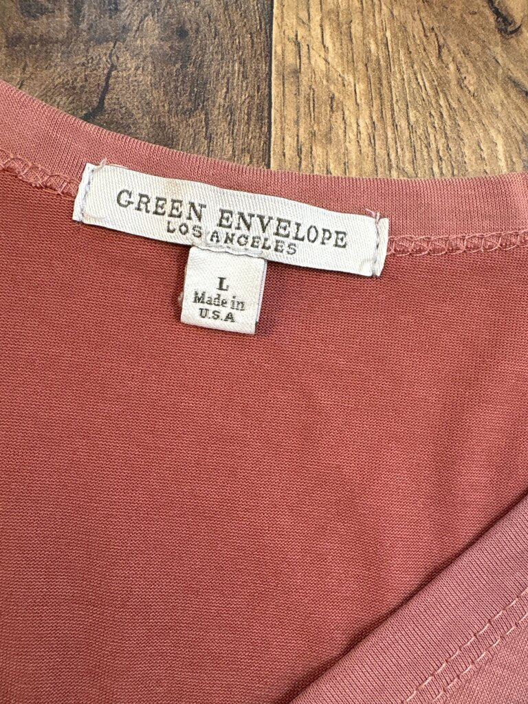 Green Envelope Button-Up Blouse