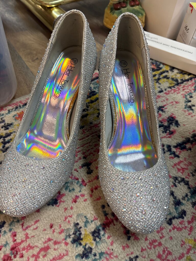 Silver Sparkly High Heels