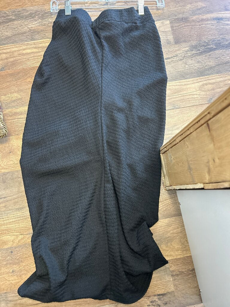 Women's Black Waffle Knit Pants