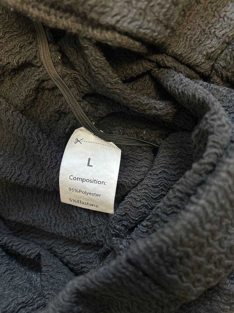 Women's Black Waffle Knit Pants