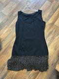 Black Tank Dress with Polka Dot Ruffle