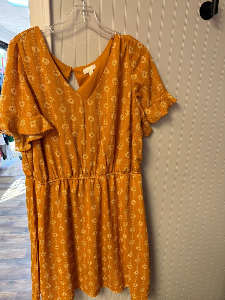 Yellow Floral Print Dress